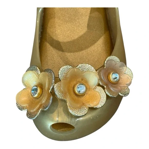 Mini Melissa Ultragirl gold flowers shoes - Picture 3 of 9